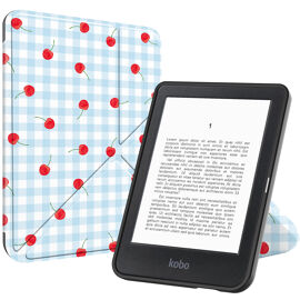 imoshion Étui de liseuse portefeuille design Pliable Kobo Clara Colour / BW Cherry Check