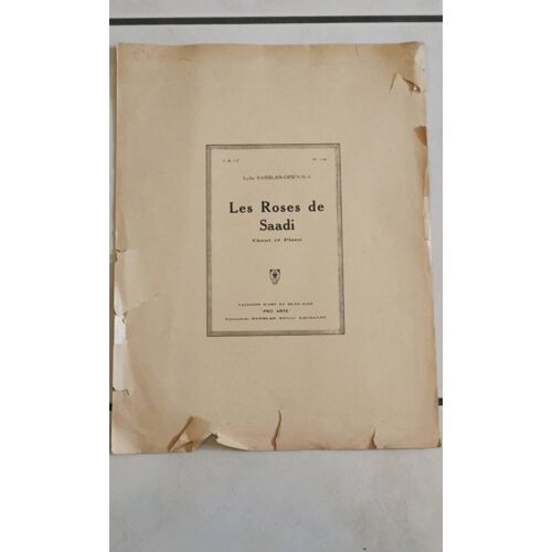 Partition Les Roses De Saadi Lydia Barblan-Opienska Chant Et Piano