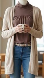 Cardigan Mim Beige - Intemporel Et Confortable !