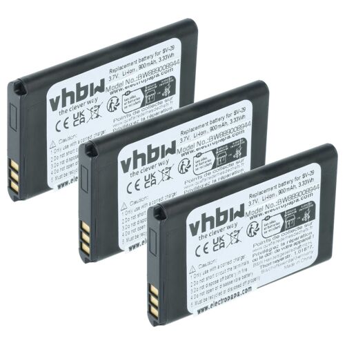 Vhbw 3x Batterie Remplacement Pour Cat 1icp5/3450 1s1p Pour Téléphone Portable (900mah, 3,7v, Li-Ion)