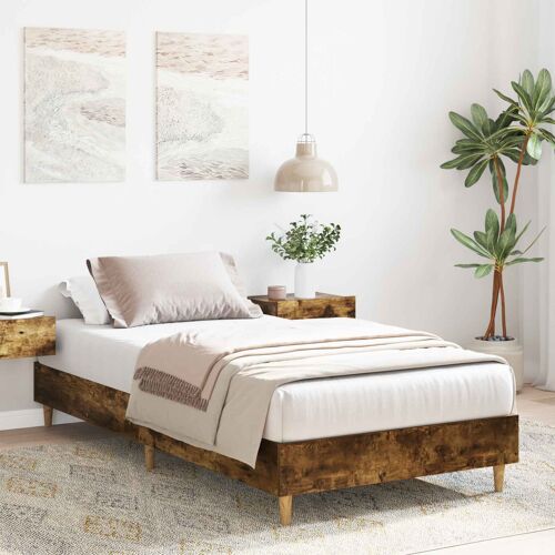 vidaXL Cadre de lit Chêne fumé 80 x 200 cm Bois d'ingénierie