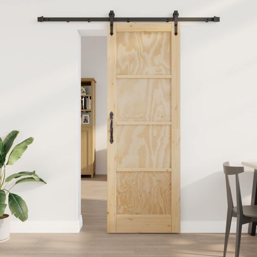 vidaXL Porte coulissante ORKDAL Naturel et noir 73,5 x 211 cm