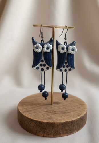Superbes Boucles D'Oreilles Chouettes / Hiboux