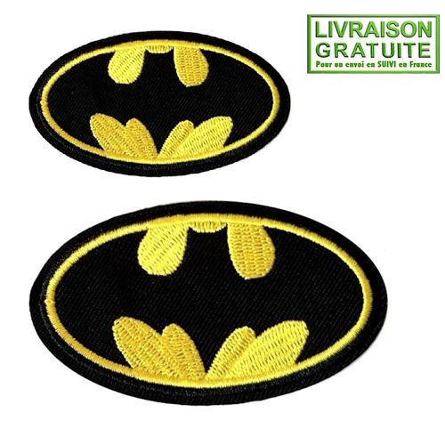Lot De 2 Patchs Écussons Batman Bruce Wayne Super-Héros - Thermocollants (Réf 1)
