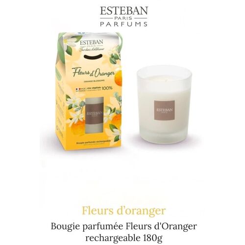 Bougie Estheban parfumée fleur d'oranger 180g rechargeable
