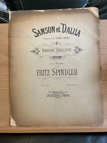Fritz Spindler Samson Et Dalila Fantaisie Brillante Op 334 Partition Durand Fils