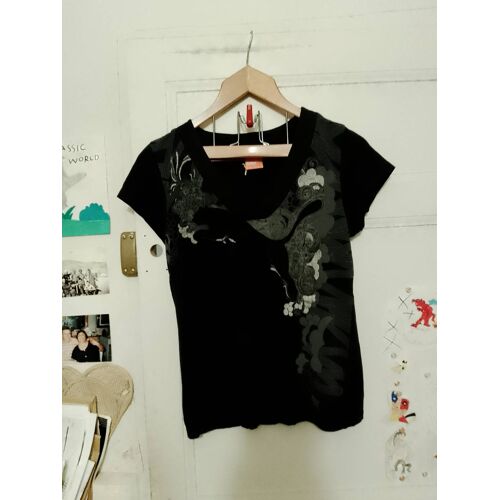 Tee Shirt Noir Imprimé Gris 36 S Puma.