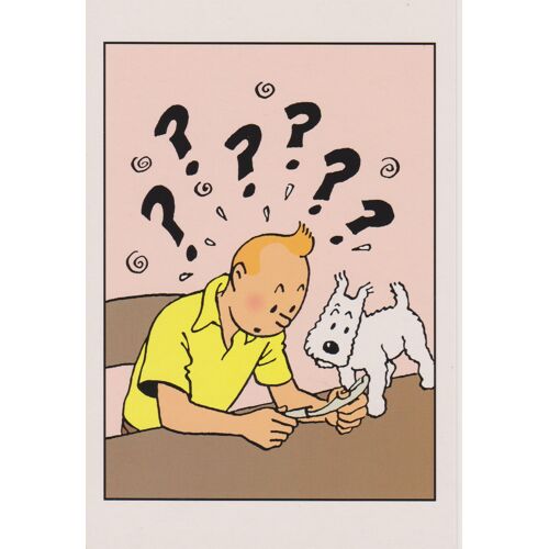 Carte Postale Tintin N°017 - Tintin Lisant Une Énigme