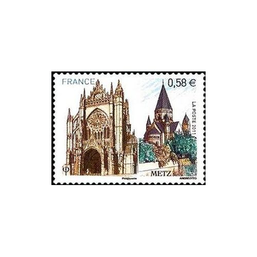 France 2011, Très Beau Timbre Neuf** Luxe Yvert 4554, Metz, La Cathédrale Saint Étienne Et Le Temple Protestant.