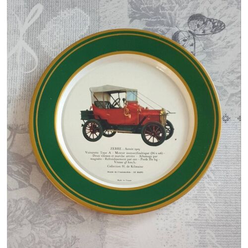 Assiette Publicitaire Shell – Zèbre 1909 – Métal Vintage, Années 1970