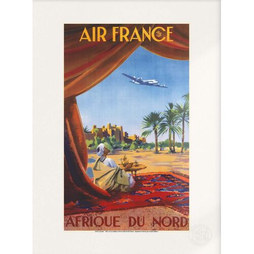 Affiche / Poster - Air France - Afrique Du Nord Guerra 1950 Guerra 1950 - 30x40cm