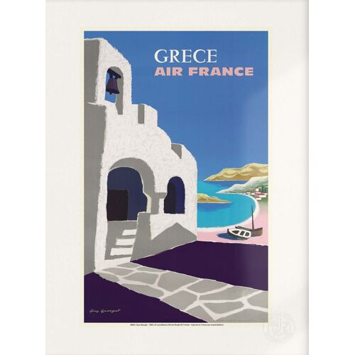 Affiche / Poster - Air France - Grèce - Guy Georget 1959 - 30x40cm