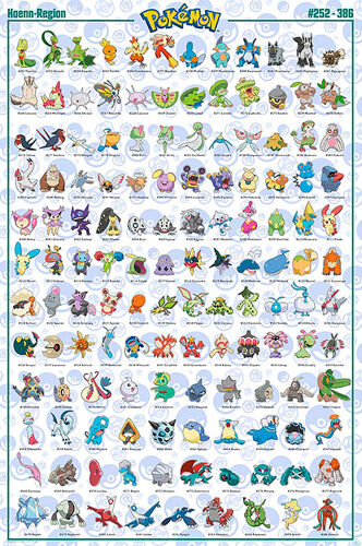 Affiche / Poster - Polémon - Hoenn Region 252-386 - 61x91,5cm