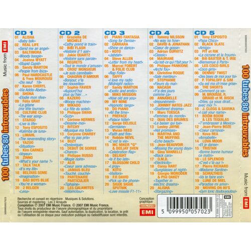 Années 80 - 100 Tubes Introuvables En Cd -Boxset 5 Cd- Joanna Wyatt (Stupid Cupid) / Karen Cheryl (Via Adis Abeba) / Culture Club (The War Song) / Philippe Swan (Suzy)/ Corinne Hermès (Dessine Moi)...