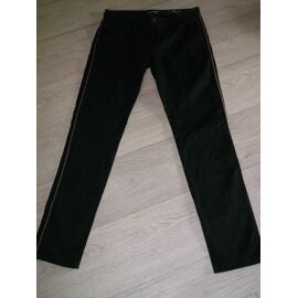 Pantalon Ddp Noir Et Liseré Cheaînette Dorée Sur Les Jambes 40 Tbe