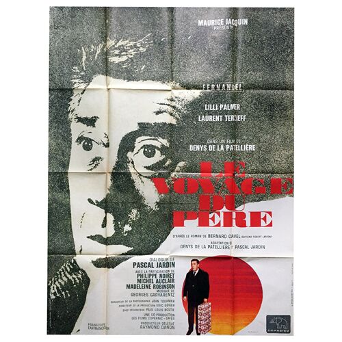 Le Voyage Du Père - Affiche De Cinéma Pliée - Format 120x160 Cm - De Denys De La Patellière Avec Fernandel, Laurent Terzieff, Lilli Palmer - 1966