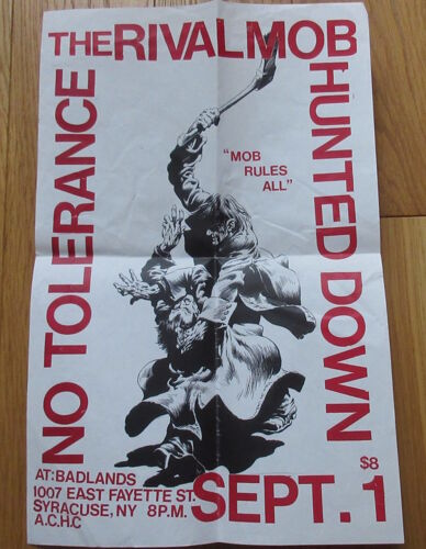 Affiche Concert Hardcore - No Tolerance, Rival Mob, Hunted Down - 43cm X 28cm