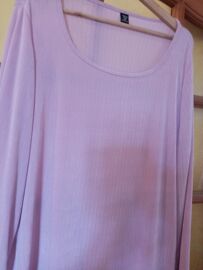 Haut Rose Lilas À Manches Longues Pour Femme, T46-48.