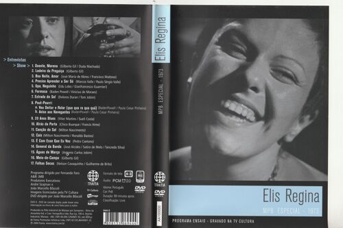 Dvd Ellis Regina - Mpb Especial 1973 - 99'Doente, Morena, Ladeirada Preguiça, Boa Noite,Amor Portuguès - Trama 2004 Livret 12 Pages