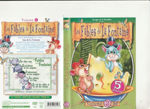 5 Fables De La Fontaine - Volume 2 Dvd Georges De La Grandière 55' Les Deux Coqs - Le Jardinier Et Son Seigneur - L' Enfouisseur Et Son Compère- Les Voleurs Et L' Âne