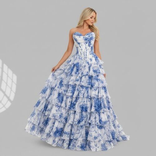 Robe De Soirée Longue Femme S – Élégante Florale Plissée Style Princesse Mariage Bal 2025 Chic Cérémonie