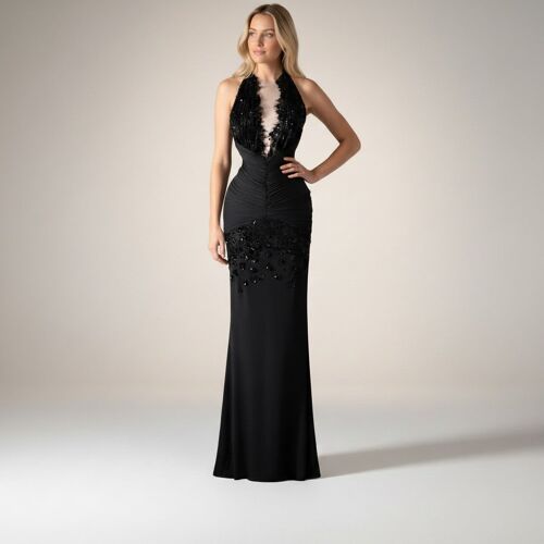 Robe De Soirée Noire Sirène Femme S ¿ Dentelle Paillettes Élégante Longue Gala Bal Mariage Chic Luxe