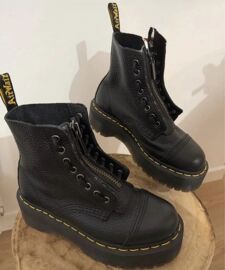 Dr Martens Sinclair Bottines Plateforme Cuir Milled Nappa Neuves T37