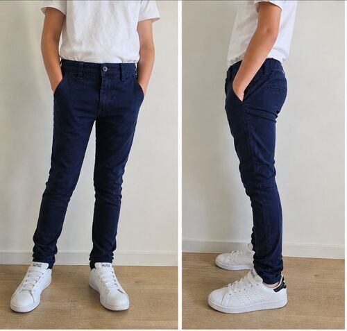 Pantalon Garçon H&M Bleu Marine 11/12 Ans Skinny Stretch
