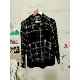Chemise À Carreaux Verts Foncés/Blancs 36 S Desigual.
