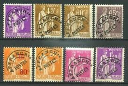 Type Paix Avec Surcharge Série Complète Année 1933 Préoblitérés N° 69 70 71 72 73 74 75 76 77 Yvert Et Tellier Luxe