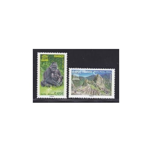 Unesco : Patrimoine International : Sites Classés À Protéger : Afrique Et Pérou Année 2008 Timbres De Service N° 140 141 Yvert Et Tellir Luxe