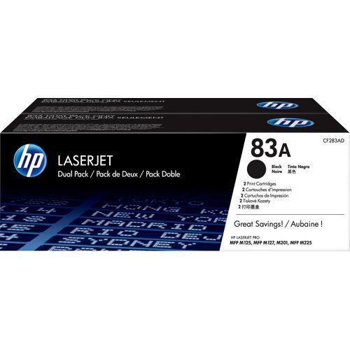 HP Pack de 2 toners LaserJet 83A noir authentiques