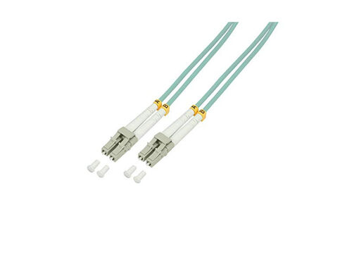 LogiLink - Cordon de raccordement - LC multi-mode (M) pour LC multi-mode (M) - 15 m - 15 m - fibre optique - duplex - 50 / 125 microns - OM3 - sans halogène - turquoise