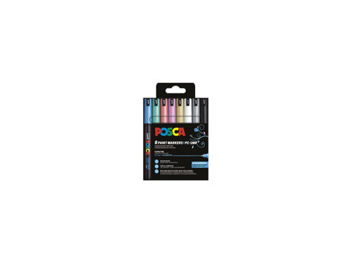 Pochette 8 Marqueurs Posca - Pc1mr - Couleurs Basiques - Pointe Extra Fine - 0,7mm