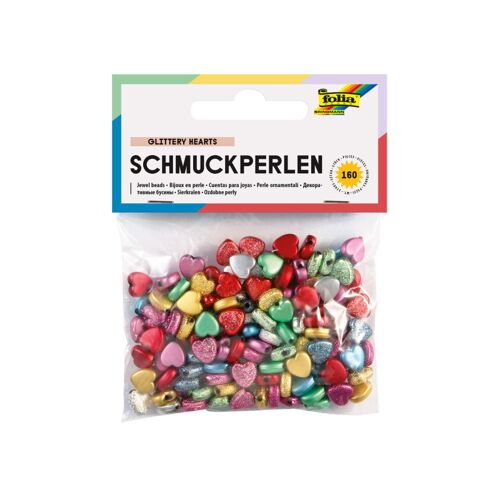 Folia 1260 Lot de 160 Perles Lisses et gaufrées Couleurs Assorties Idéal pour décorer des Cartes de v ux du Scrapbooking et d autres travaux manuels