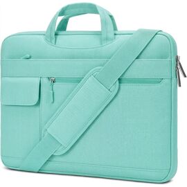 Housse pour Ordinateur Portable 16 Pouces, avec Bandoulière Amovible Réglable Poches Rangement - Bleu - E.F.Connection