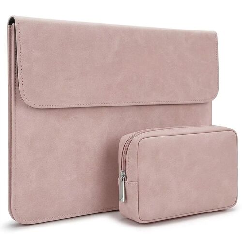 Housse Ordinateur Portable 14 Pouces - pour MacBook Air/Pro Surface HP Lenovo Souple Léger - Rose - E.F.Connection