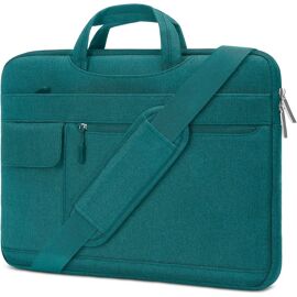 Housse Ordinateur Portable 16 Pouces, avec Poches Rangement et Bandoulière Amovible - Cyan - E.F.Connection