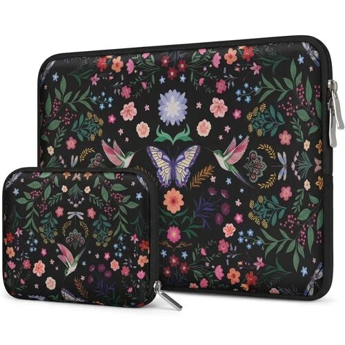 Housse Ordinateur Portable 13 Pouces - Compatible avec MacBook Air 13 M5 M4 M3 M2 Lenovo - Motif Floral - E.F.Connection