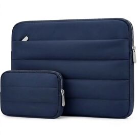 Housse Ordinateur Portable 14 Pouces Multi Espace pour MacBook Lenovo Surface Pro - Bleu Marine - E.F.Connection