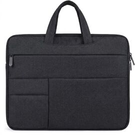Housse Ordinateur Portable 14 Pouces, avec Poches Rangement Multi Compartiment - Noir - E.F.Connection