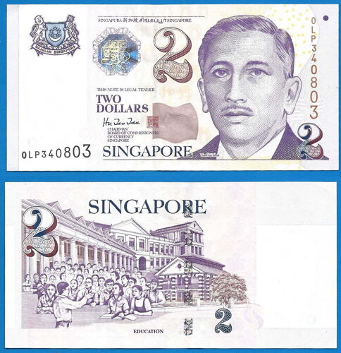 Singapour 2 Dollars 1999 Billet Papier Education