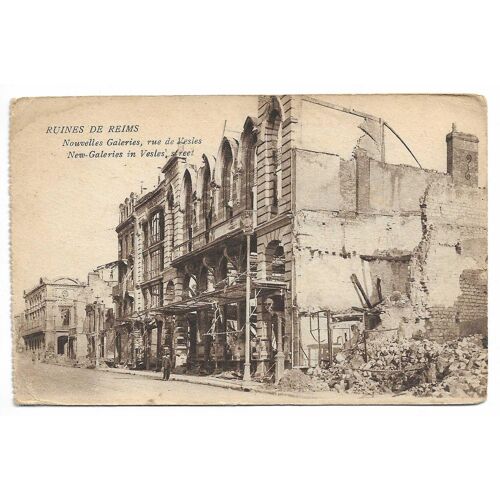 Carte Postale Ruines De Reims , Nouvelles Galeries , Rue De Vesles