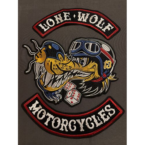Kit Maxi Patch Brodé Écusson Thermocollant Lone Wolf Motorcycles