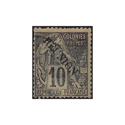 La Réunion, Colonie Française 1891, Beau Timbre Yvert 21, Type Alphée Dubois 10c. Noir Sur Lilas, Oblitéré, Tbe -