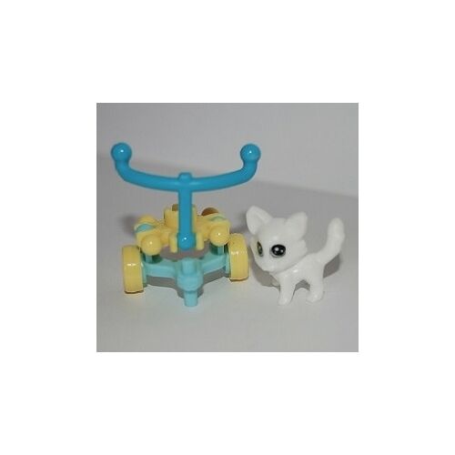 Figurine Trottinette Bleue Et Chat Blanc - Série Infinimix Sweet Puppies (Kinder 2015) 