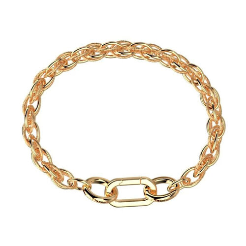 Bracelet Les Cadettes Rock Maillons Acier Doré Maille Forçat