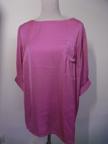 Yessica Blouse Satin Fluide Fuchsia T 40 42