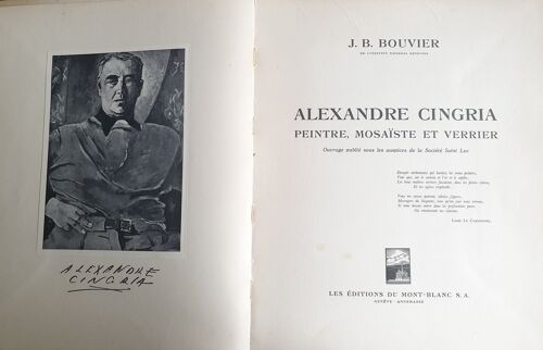 Alexandre Cingria - Peintre, Mosaïste Et Verrier - J.B.Bouvier - Editions Du Mont-Blanc
