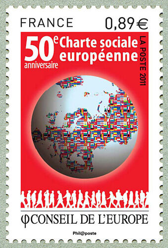 Conseil De L'Europe : 50ème Charte Sociale Européenne Année 2011 Timbre De Service N° 150 Yvert Et Tellier Luxe